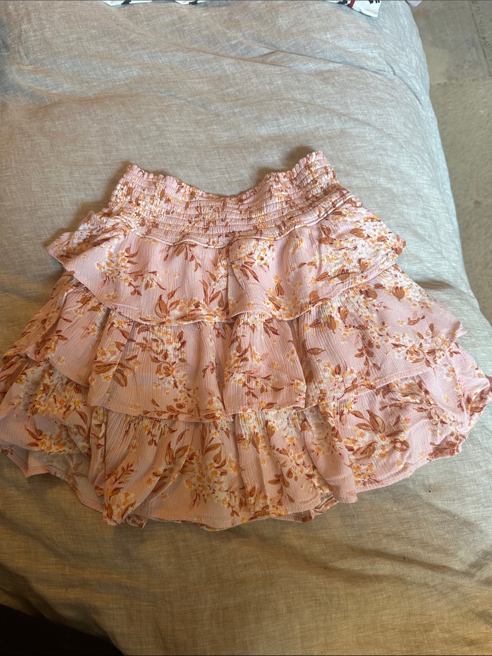 Chelsea & Violet Pink Floral Tiered Ruffle Skirt